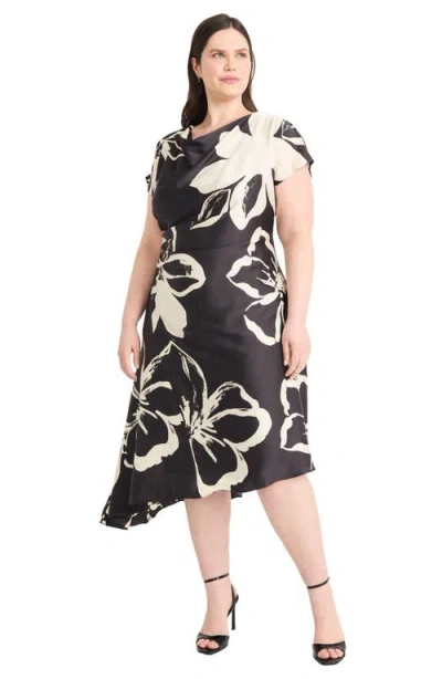 Maggy London Plus Size Short-sleeve A-line Dress In Multi