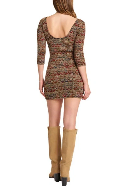 Matty M . Three Quarter Sleeve Knit Dress In Multi