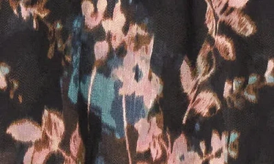 Matty M . Long Sleeve Smocked Jacquard Dress In Black