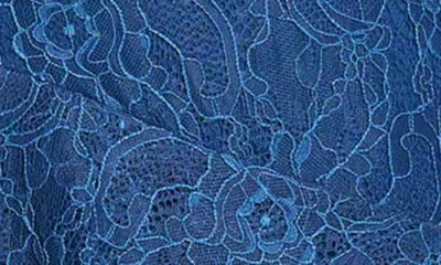 Matty M . Eyelet Front Long Sleeve Lace Minidress In Blue