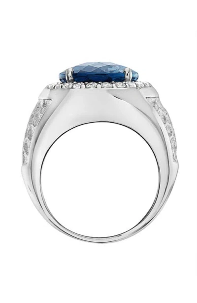 Effy London Blue Topaz & Cubic Zirconia Ring In Blue