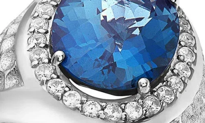 Effy London Blue Topaz & Cubic Zirconia Ring In Blue