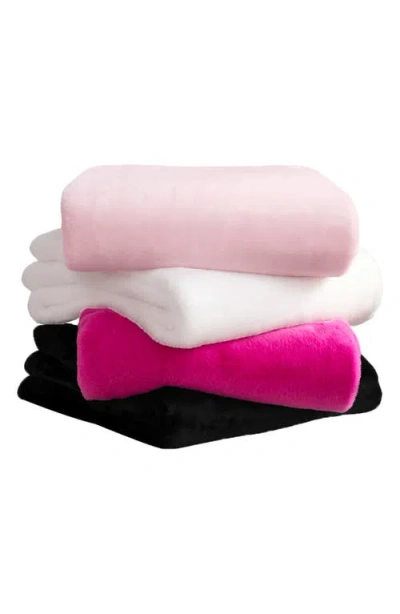 Juicy Couture Plush Throw Blanket In Black