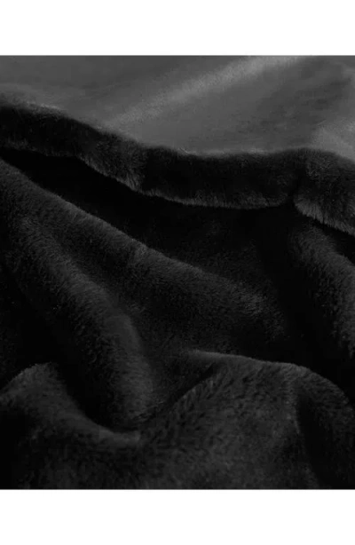 Juicy Couture Plush Throw Blanket In Black