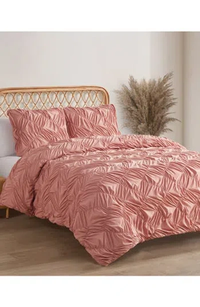 Jessica Simpson Emmy Textured Comforter & Sham Set In Pink