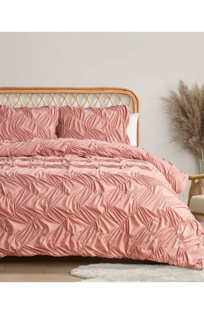 Jessica Simpson Emmy Textured Comforter & Sham Set In Pink
