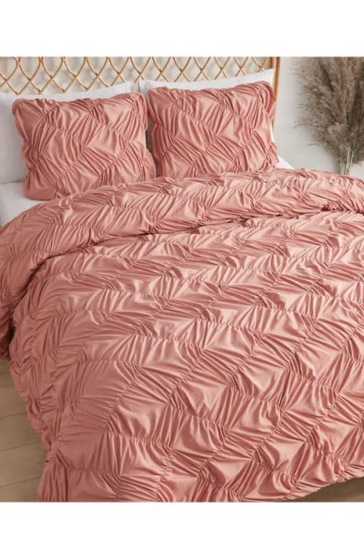 Jessica Simpson Emmy Textured Comforter & Sham Set In Pink