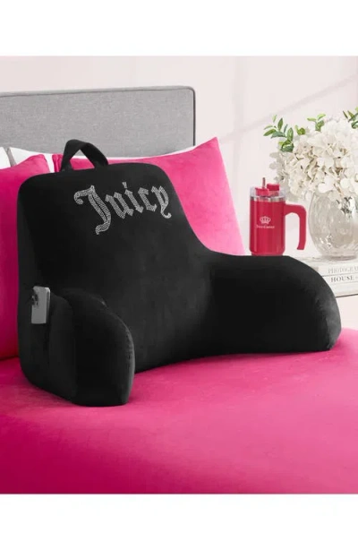 Juicy Couture Backrest Polyester Pillow With Pocket, 30" X 17" In Black
