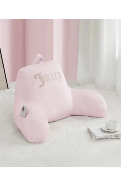 Juicy Couture Backrest Polyester Pillow With Pocket, 30" X 17" In Pink
