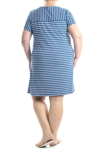Nina Leonard Short Sleeve T-shirt Dress In Blue