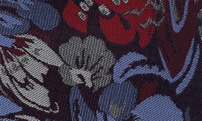 Ben Sherman Abstract Floral Jacquard Slim Tie In Blue