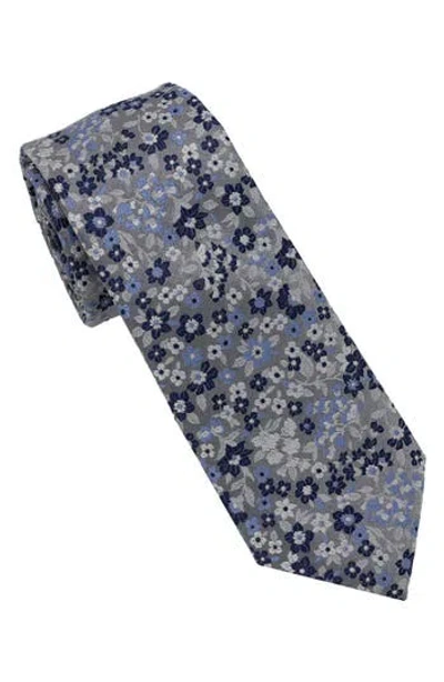 Ben Sherman Floral Jacquard Slim Tie In Black