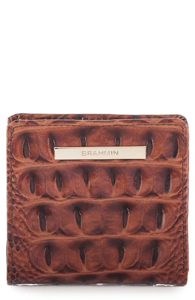 Brahmin Jane Croc Embossed Leather Wallet In Brown