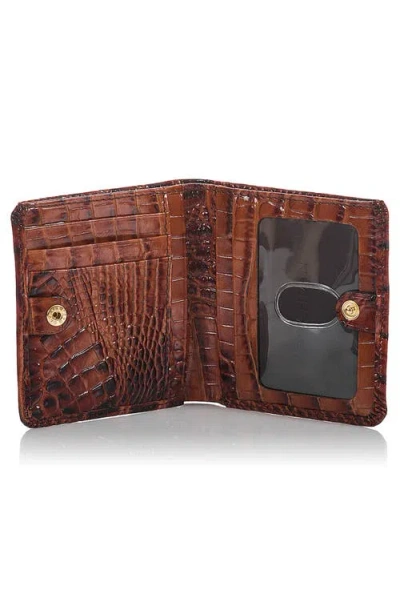Brahmin Jane Croc Embossed Leather Wallet In Brown