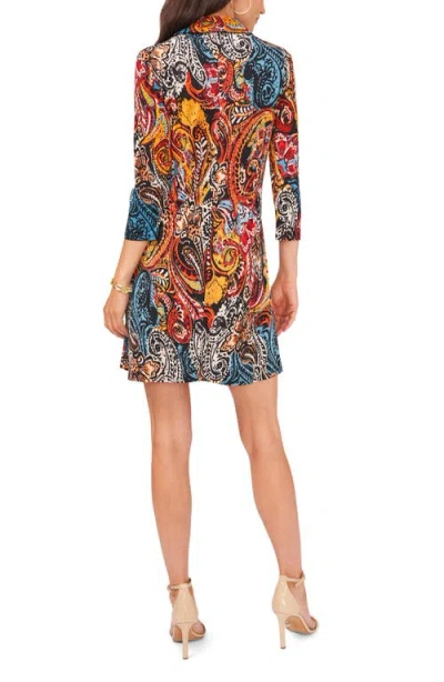 Chaus Paisley Stretch Jersey Dress In Brown