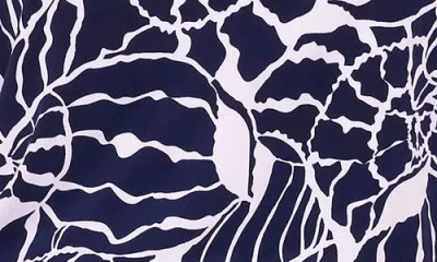 Chaus Print Split Neck Top In Blue