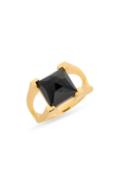 Dean Davidson Mini Plaza Onyx Ring In Gold