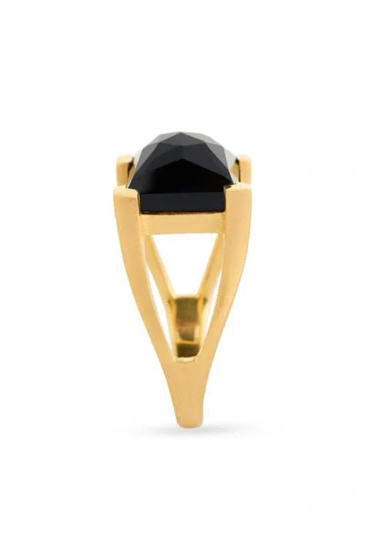 Dean Davidson Mini Plaza Onyx Ring In Gold