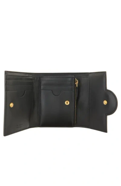 Balmain B-buzz Calfskin Leather Trifold Wallet In Black