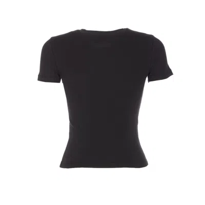 Diesel Black T-shirt With Logo On The Front And Ribbed Design In Cotton Woman In Black