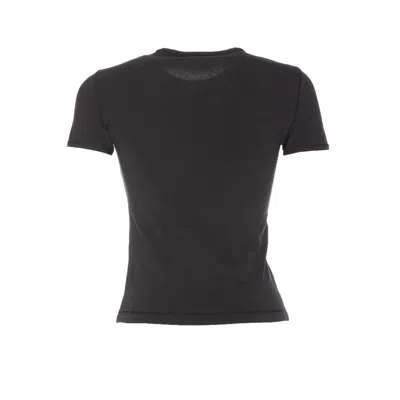 Diesel Black T-shirt With Logo On The Front And Ribbed Design In Cotton Woman In Black