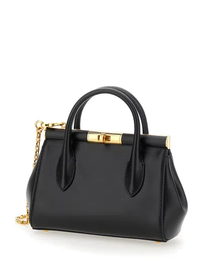 Dolce & Gabbana Women 'marlene Small 'black Handbag With Shoulder Strap And Logo Embossed On The Bac In Black