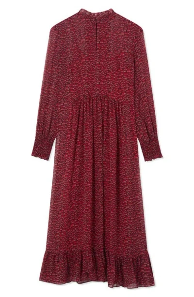 Lk Bennett Suzette Floral Print Long Sleeve Maxi Dress In Red