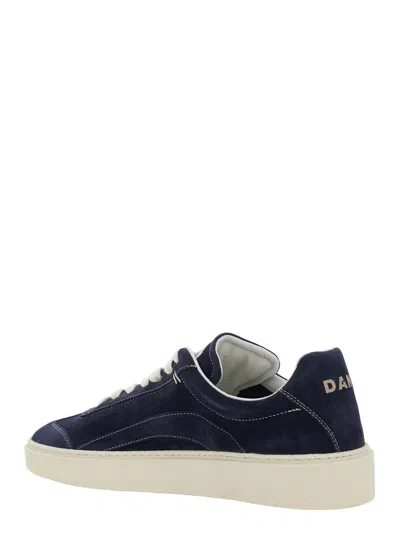 Dsquared2 Blue Low Top Sneakers With Logo Patch On The Tongue And Logo Lettering On The Heel In Suede Man In Blue
