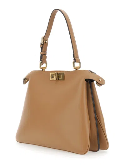 Fendi Medium Soft Shoulder Bag With Adjustable Strap In Brown