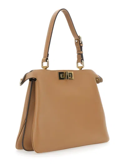 Fendi Medium Soft Shoulder Bag With Adjustable Strap In Brown