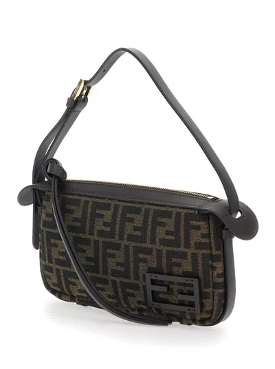 Fendi Women 'simply ' Brown Shoulder Bag With Knot Detail On The Front And Adjustable Shoulder  In Multi