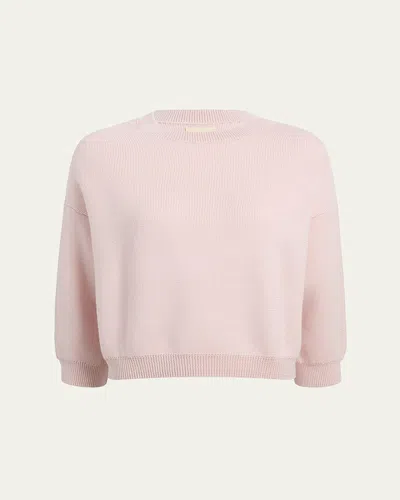 Khaite Margaux Cashmere Crewneck Sweater In Pink