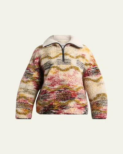 Isabel Marant Étoile Marner Cloud-print Oversized Fleece Jacket In Multi