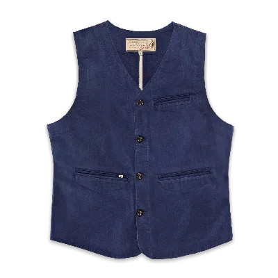 &sons Trading Co Men's Watson Waistcoat Midnight Blue In Blue