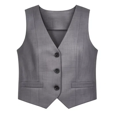 The Molc Women's Riva Grey Vest In Gray