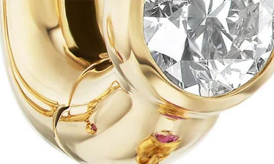 Uniform Object Tusk Bezel Set Diamond Drop Earrings In Gold