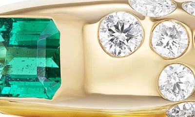 Uniform Object Dowry Emerald And Diamond Ring In Brown