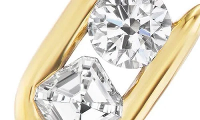 Uniform Object Impact Mixed Diamond Stud Earrings In Brown