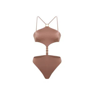 Sellie Women's Brown Mocha Halo Swimsuit In Brown