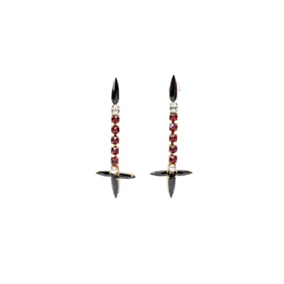 Iskra Women's Red / Black / Gold Fireworks Earrings In Multi