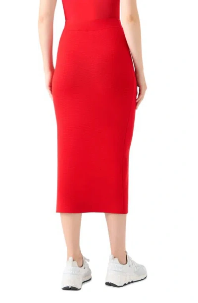 Akris Punto Stretch Virgin Wool Midi Pencil Skirt In Red