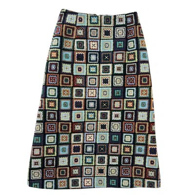 Louche Women's Buffy Seventies Patch Jacquard Midi Skirt In Multi