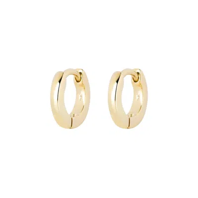 Zohreh Women's Teeny Wide Huggie Hoop Earring Pair 9k Gold In Gold
