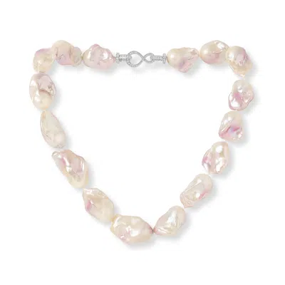 Pearls Of The Orient Online Women's Decus Large Peach To Mauve Pink Cultured Freshwater 'fireball' Pearl Necklace In Pink