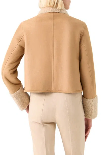 Akris Cady Reversible Genuine Shearling Jacket In Brown