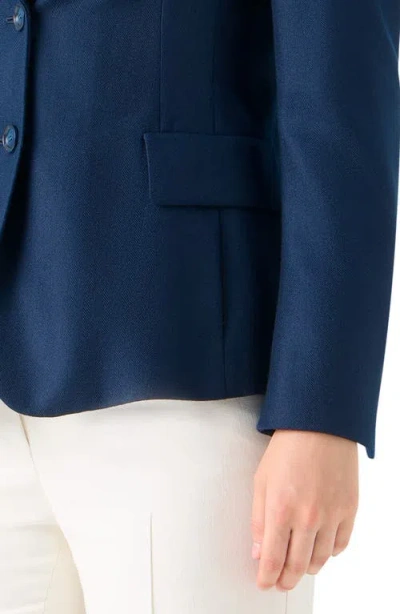 Akris Hans Herringbone Cashmere Blazer In Blue