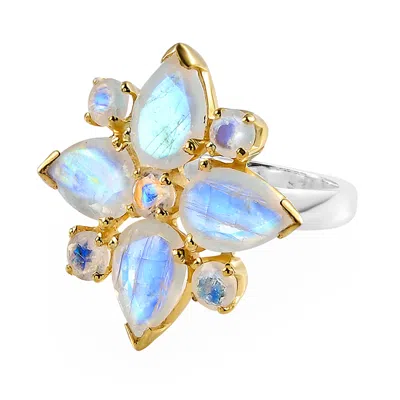 Emma Chapman Jewels Women's Grey / White Moonstone Cocktail Ring In Multi
