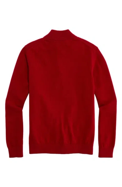 Vineyard Vines Kids' Boathouse Half Zip Cotton Sweatshirt In Red