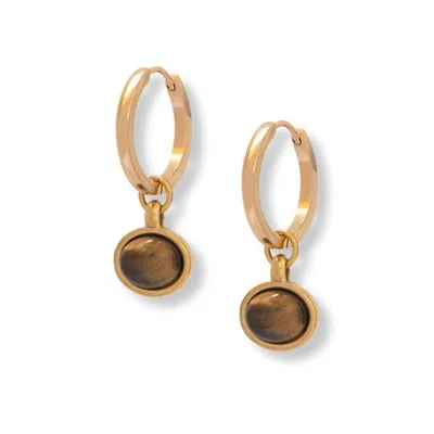 A Weathered Penny Women's Gold / Brown Jovie Hoops In Multi