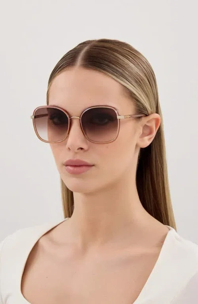Chloé 56mm Gradient Square Sunglasses In Brown